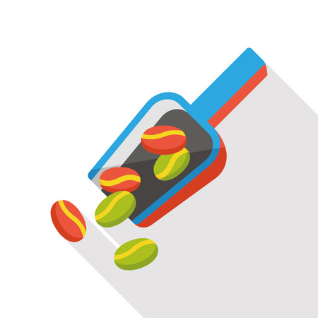 coffee bean flat iconのイラスト素材