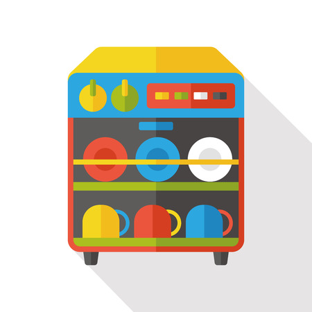 dishwasher machine flat iconのイラスト素材
