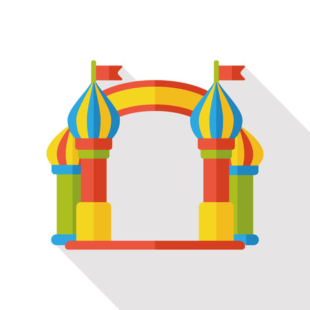 amusement park gate flat iconのイラスト素材