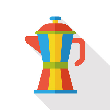 coffee maker kettle flat iconのイラスト素材