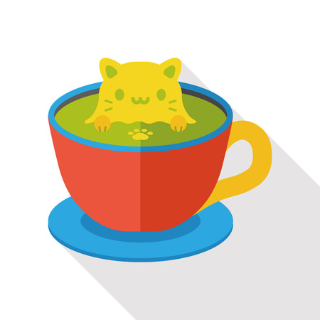 hot coffee flat iconのイラスト素材