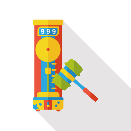 amusement park hammer game flat iconのイラスト素材