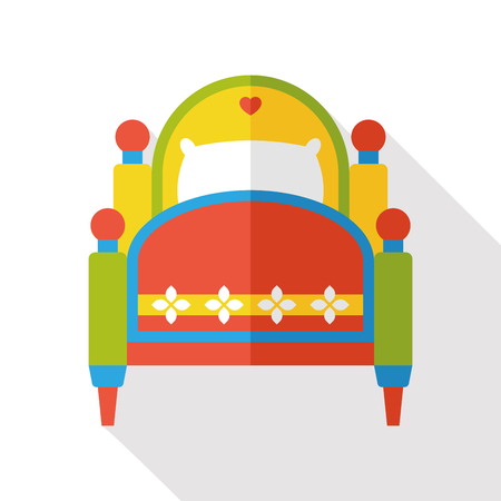furniture bed flat iconのイラスト素材