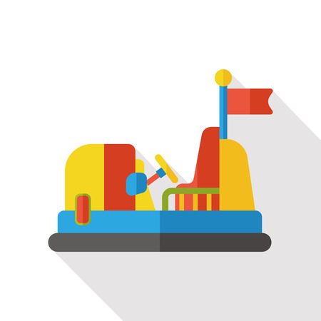 amusement park bumper cars flat iconのイラスト素材