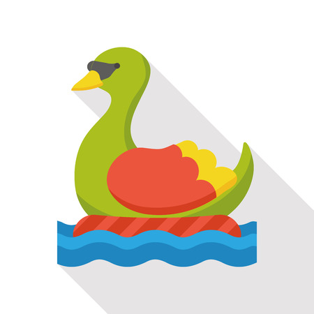 amusement park swan boats flat iconのイラスト素材