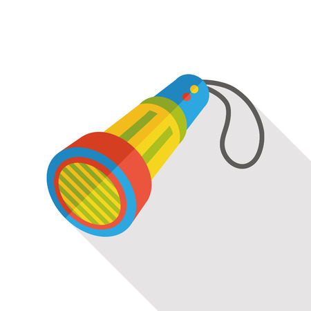 flashlight tool flat iconのイラスト素材