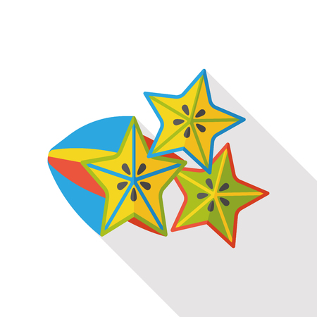 Star fruit flat iconのイラスト素材