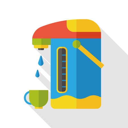 electric water kettle flat iconのイラスト素材