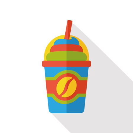 ice coffee drink flat iconのイラスト素材
