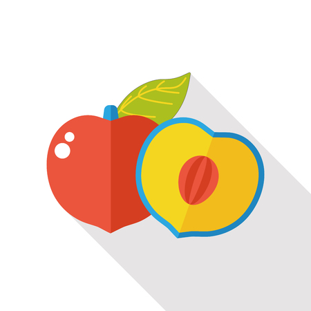 peach fruits flat iconのイラスト素材