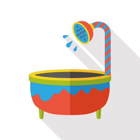 bathtub flat iconのイラスト素材