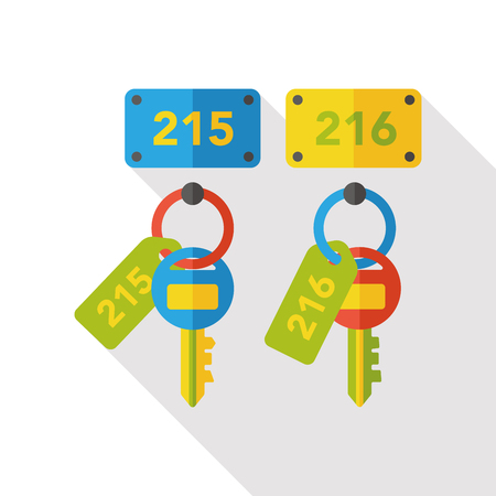 hotel key flat iconのイラスト素材
