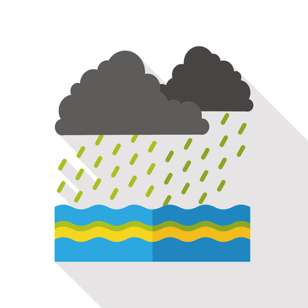 rainning cloud flat iconのイラスト素材