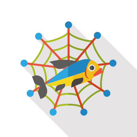 fishing net flat iconのイラスト素材