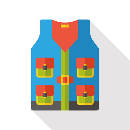 Fisherman vest flat iconのイラスト素材