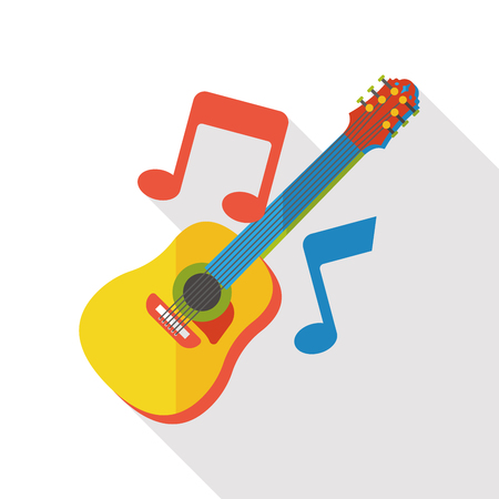 music guitar flat iconのイラスト素材
