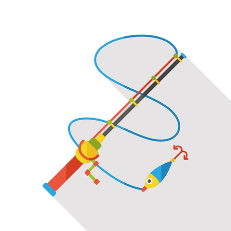 Fishing rod flat iconのイラスト素材