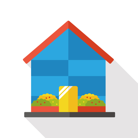 Gardening greenhouse flat iconのイラスト素材