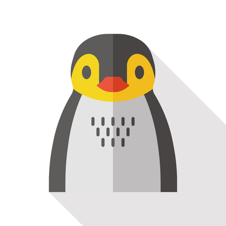 penguin zoo animal flat iconのイラスト素材
