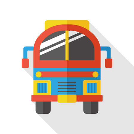 school bus flat iconのイラスト素材
