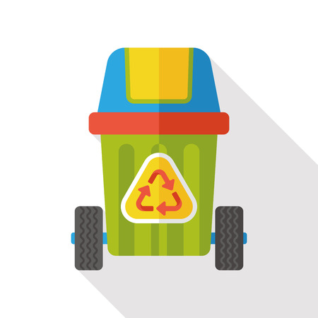 Environmental protection concept flat icon; recycled garbageのイラスト素材
