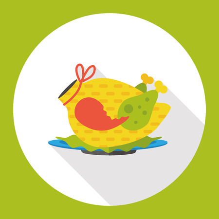 chicken flat iconのイラスト素材