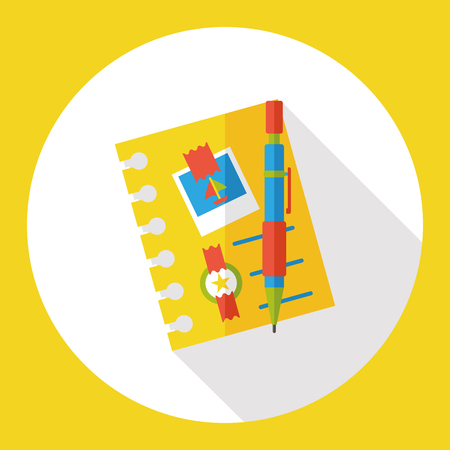 travel notebook flat iconのイラスト素材