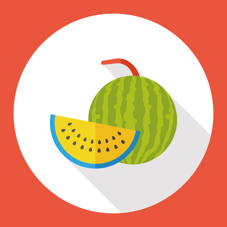watermelon fruits flat iconのイラスト素材