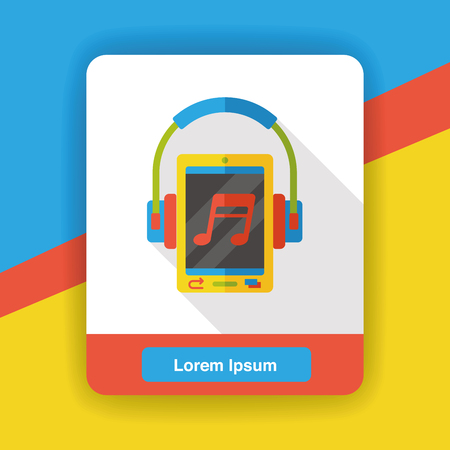 social media cellphone flat icon; Musicのイラスト素材
