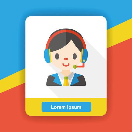 Customer Service flat iconのイラスト素材