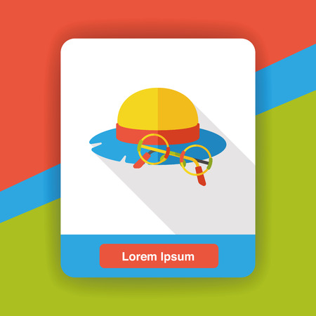 Sun hat flat iconのイラスト素材