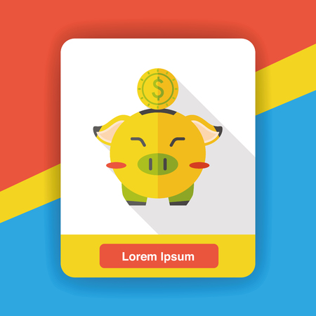 piggy bank flat iconのイラスト素材
