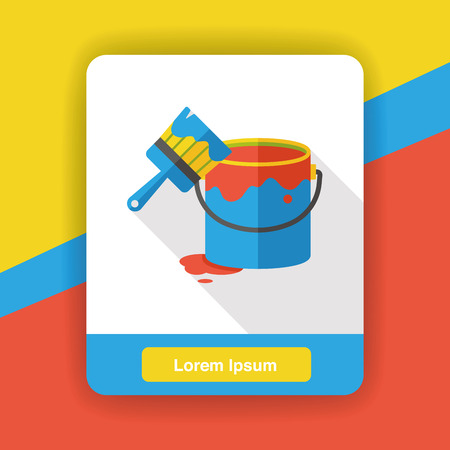 Pigment paint and brush flat iconのイラスト素材