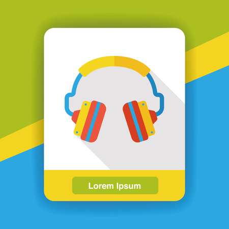 music headphone flat iconのイラスト素材