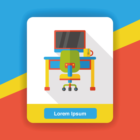 office desk table flat iconのイラスト素材