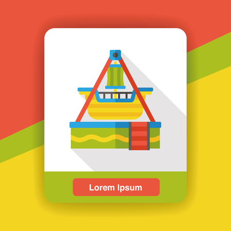 pirate ship flat iconのイラスト素材