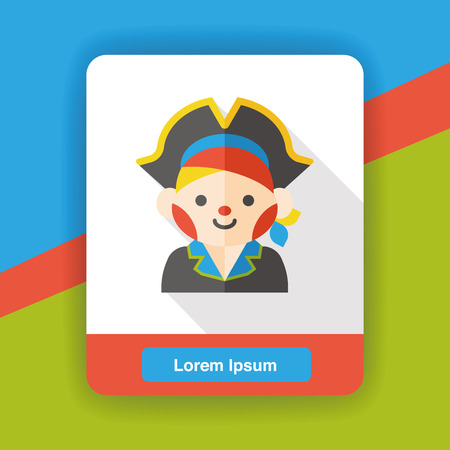 pirate character flat iconのイラスト素材