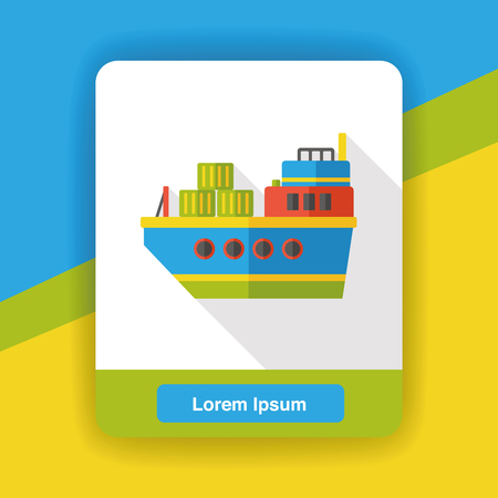 logistic ship flat iconのイラスト素材