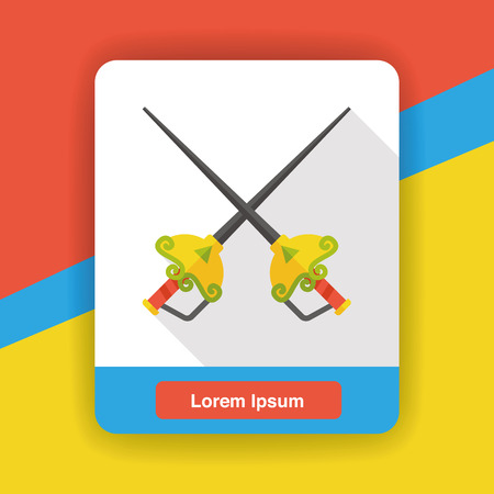 Sport Fencing flat iconのイラスト素材