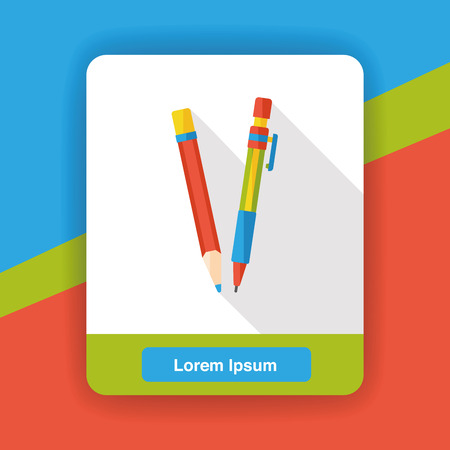 pencil stationery flat iconのイラスト素材