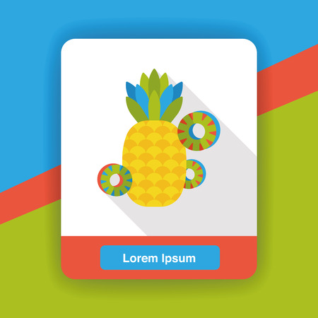 pineapple fruits flat iconのイラスト素材