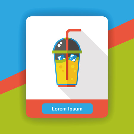 ice coffee drink flat iconのイラスト素材