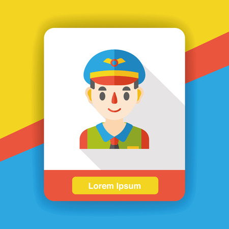 captain occupation character flat iconのイラスト素材