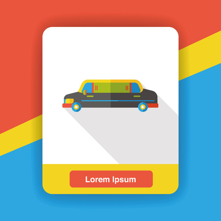 limo car flat iconのイラスト素材
