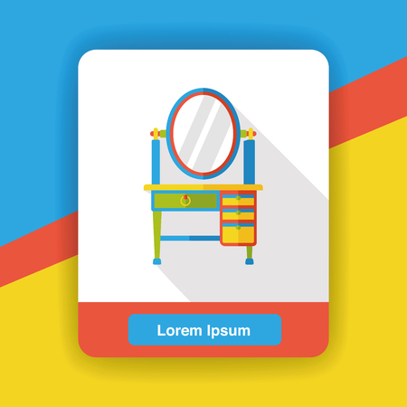 Dressing table flat iconのイラスト素材
