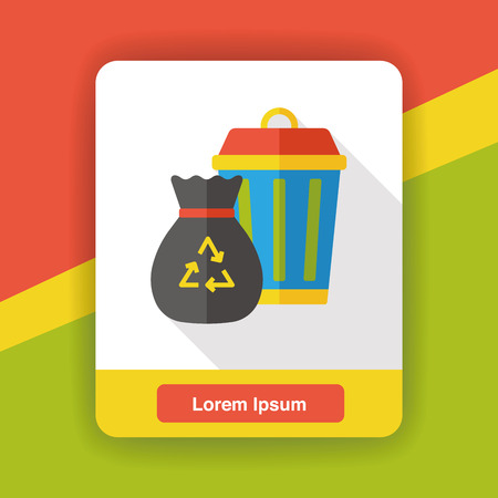 garbage can flat iconのイラスト素材