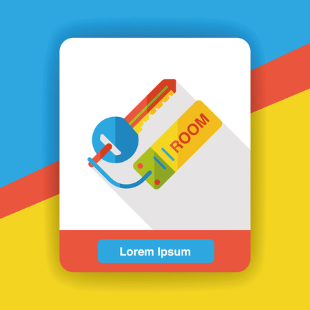 hotel key flat iconのイラスト素材