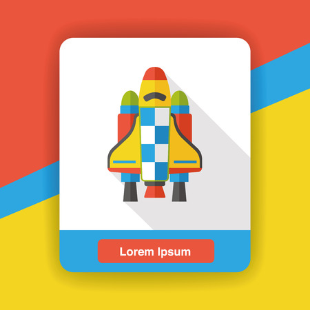 Spaceship rocket flat iconのイラスト素材