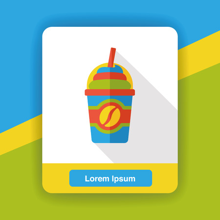 ice coffee drink flat iconのイラスト素材