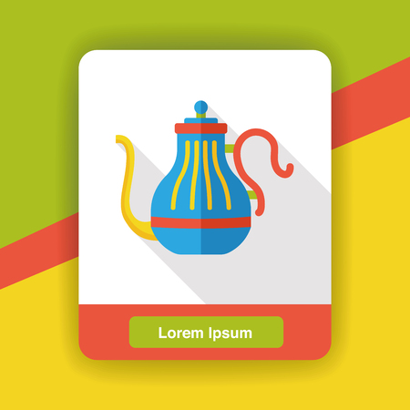 coffee kettle flat iconのイラスト素材